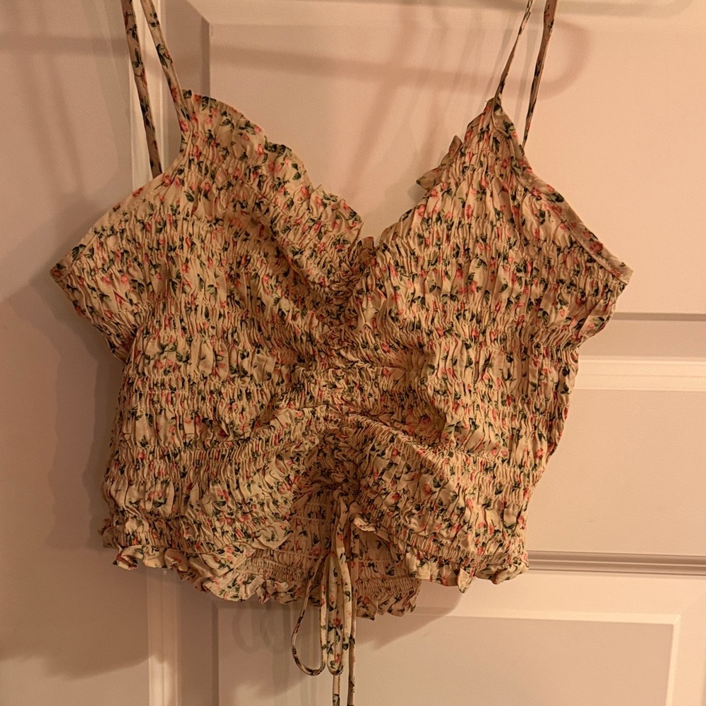 Zara floral pattern crop top